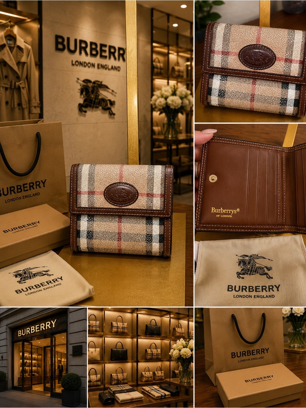 Burberrys vintage Nova check canvas wallet Authentication included